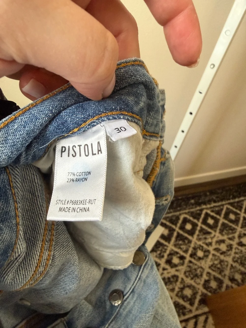 Pistola Charlie High Waist Straight Leg Distressed Jeans - Picture 7 of 7